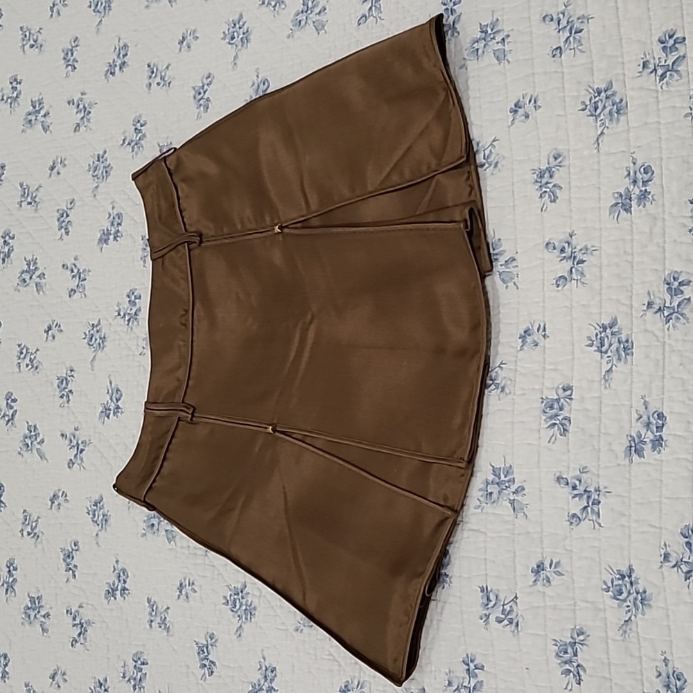 Vintage louis vuitton silk skirt with zipper and studs